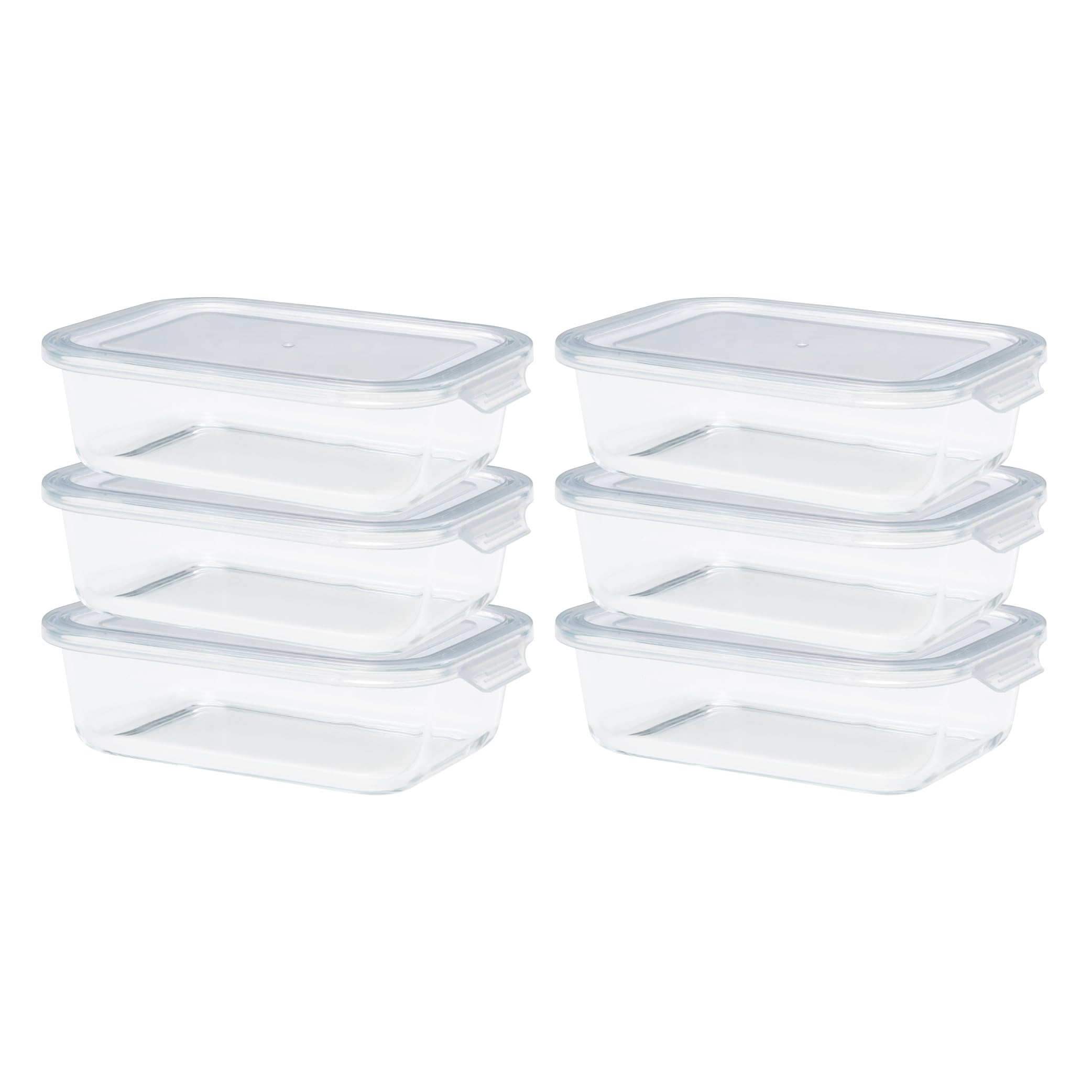 

CB Japan Стеклянные контейнеры для хранения Большой набор для микроволновой печи, посудомоечной машины, дезинфекции кипячением, термостойкие контейнеры Atomico, Размер, 1050 мл, 6,