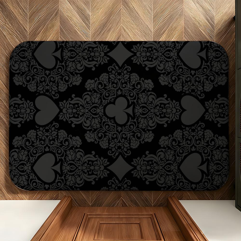 Game P-Poker Suit A-Ace Floor Mat Soft Flannel Entrance Door Mat Non Slip Absorbent Bathroom Bedroom Floor Rug
