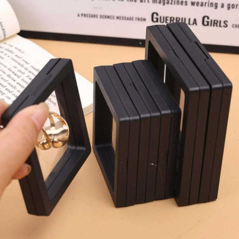 Transparent Floating Display Box Plastic Film Jewelry Packaging Box Jewelry Ring Necklace Collectible Earring Pin Organizer