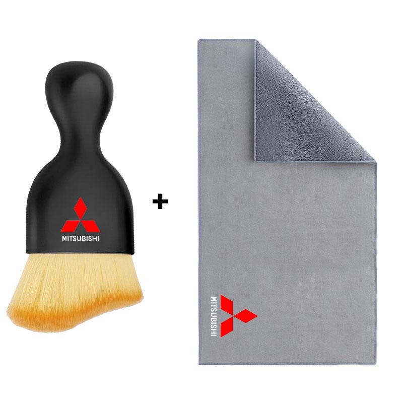 Car Interior Cleaning Soft Brush With Car Wash Towel Microfiber Cleaning Rag Cloth For Mitsubishi Pajero Outlander XL Montero