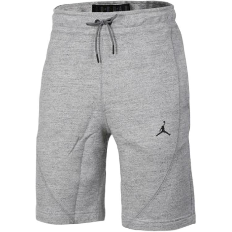 Jordan Solid-Color Drawstring Straight-Leg Sports Shorts Men Bottoms Gray 884279-010