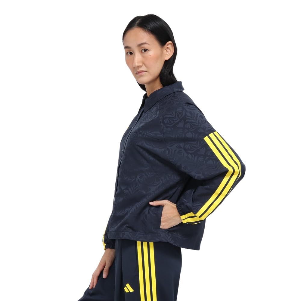 Adidas Tiro Coach Jacket, Women's KKP06, Aurora Ink/Impact Yellow (KB7635), Size M