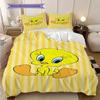Tweety Bird Pink Bow Pink Background Threepiece Set 1 Duvet Cover 2 Pillowcase Without Core Bedding Set Duvet Cover And Pillowcase