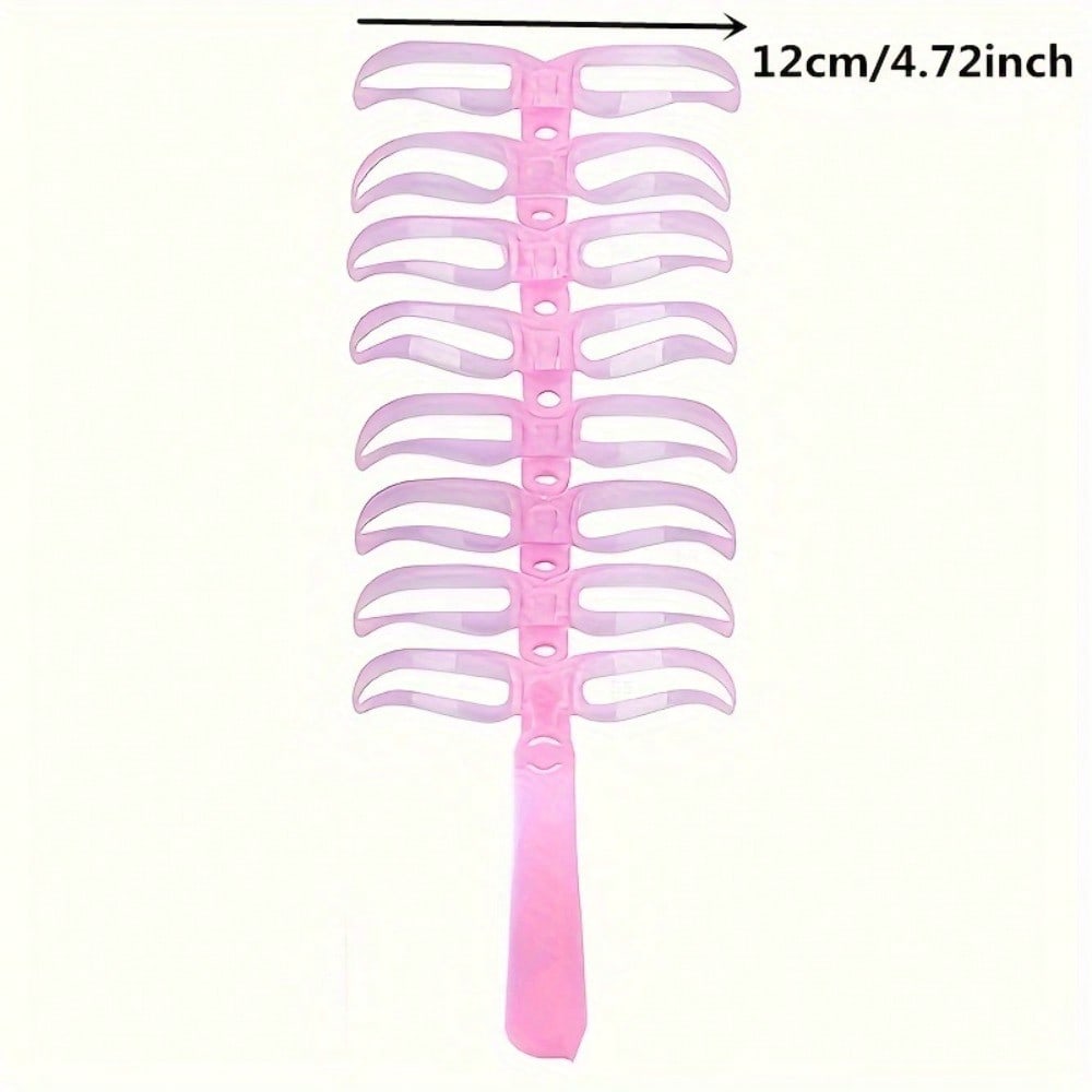 Handheld Head Mounted Dual-Purpose 3D Eyebrow Card, 8 Eyebrow Shaped Tools To Assist Beginners In Quickly Drawing Symmetrical Eyebrows