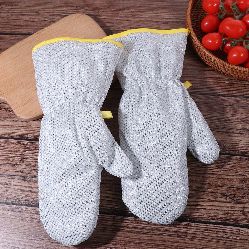 6PCS Waterproof Steel Wire Gloves Extended Design Cleaning Gloves Housekeeping Gloves  Pot Cleaning
