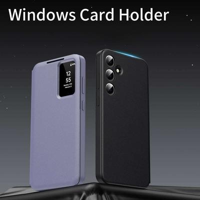 Flip-Ledertasche für Samsung Galaxy S26 S25 S24 S23 S22 Ultra/Plus Smart Display LED View Fenster & Geldbörse Kartenhalter Handy-Stoßfänger Abdeckung