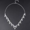 3pcs High-end Droplet Shaped Crystal Inlaid Necklace and Earring Set Simple and Durable Bridal Wedding Dress Accessories