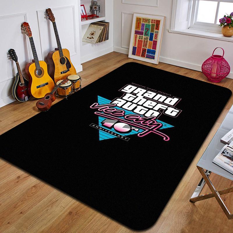G-Grand Theft Auto Gedruckter Teppich Mode Yogamatte Schlafzimmer Dekoteppich Wohnzimmer Dekorative Bodenmatte Geburtstagsgeschenk