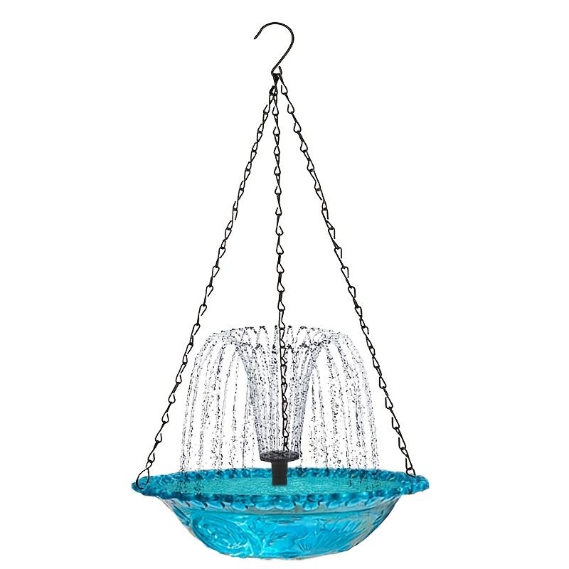 

1pc Solar-Powered Hanging Bird Feeder & Fountain - Vibrant Blue Design with Water Flow, Ideal for Outdoor Garden, Attractive To Hummingbirds