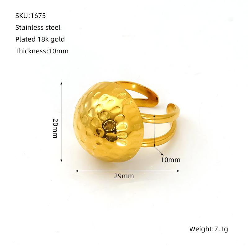 

Fashion versatile stainless steel simple round stud earrings ring set 18K gold minimalist design jewelry