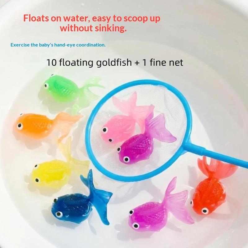 Simulation Goldfish Toy Soft Rubber Colored Fake Goldfish Model Kindergarten Fishing Outdoor Baby Water Play Toy Gift