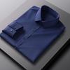  Men's Dress Shirt Long Sleeve Lapel Button Down Shirt Solid Color Formal Business Shirt for Work Dates Interviews Weddings