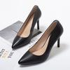  Spring and Summer New First-layer Cowhide Super High-heeled Single Shoes for Women, Pointed Thin Heels, Shallow Commuting Single Shoes for Women