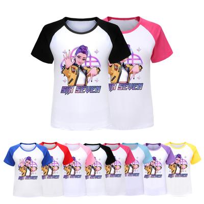 5232 Kids Girls Rumi Zoey Mira Print Raglan Short Sleeves T-Shirt