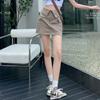 Women's Fold Over Waist Cargo Pocket Denim Mini Skirt
