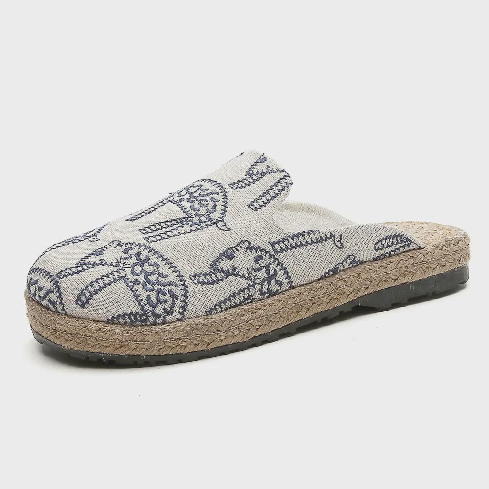 Spring 2021 Women's Linen Plaid Shoes - Breathable Sewing Line Mori Girl Style