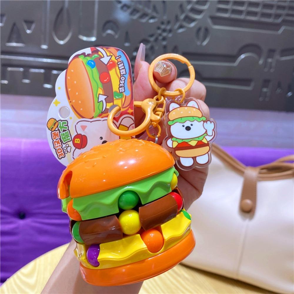 

Брелок для ключей в виде куклы-гамбургера для собаки с защитой от потери, брелок для ключей в виде кубика-пазла капибары, ювелирные аксессуары Style B