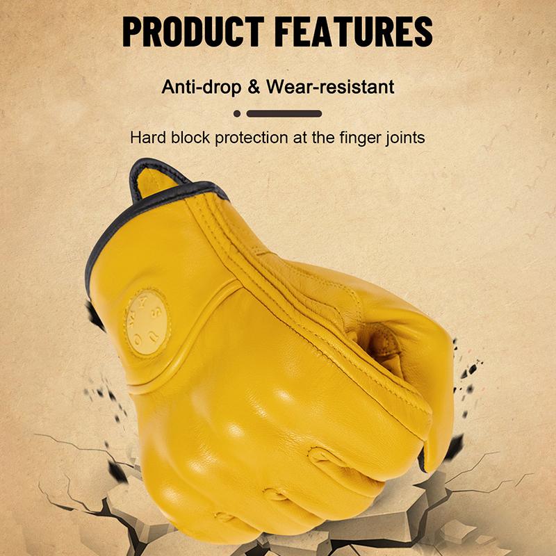 Motorcycle Leather Gloves Waterproof Breathable Touch Screen Gloves Goat Leather Motocross Full Finger Riding Gloves