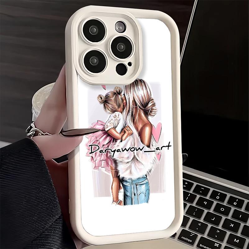 Phone Case for iPhone 17 Air 16E 15 16 Pro Max Mom Baby Girls Theme Cover 14 Plus 13 12 Mini Soft Shell Silicone Fundas
