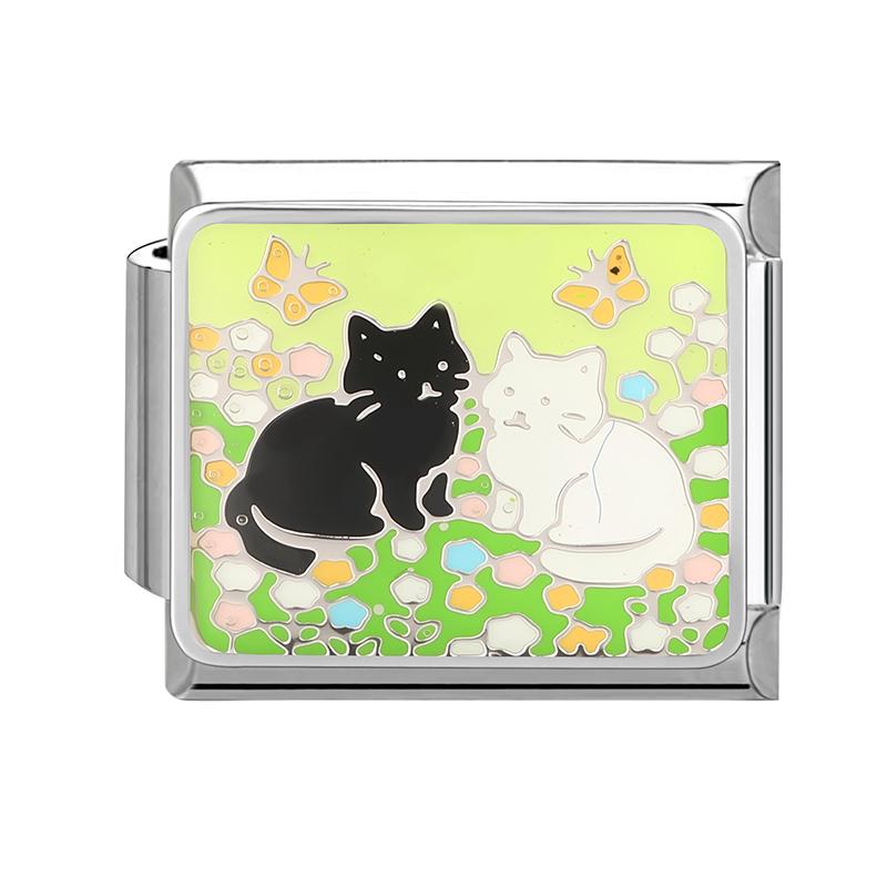 2026 Fashion Dreamy Flowers Cute Cats Dogs Moon Heart High Quality Charm Fit 9mm Stainless Steel Women Bracelet DIY Jewelry Gift