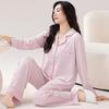 Pigiama da Donna a Maniche Lunghe in Cotone - Cardigan Monocolore per Primavera e Autunno
