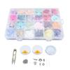 3mm Painted Glass Beads Set 24 Grids Alloy Pendant Jewelry Making DIY Bracelets Accessories About 14400pcs