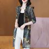 Sunscreen Clothes for Women Wearing Summer Thin Jackets Elegant Mesh Printed Shirts Plus Size Cardigans