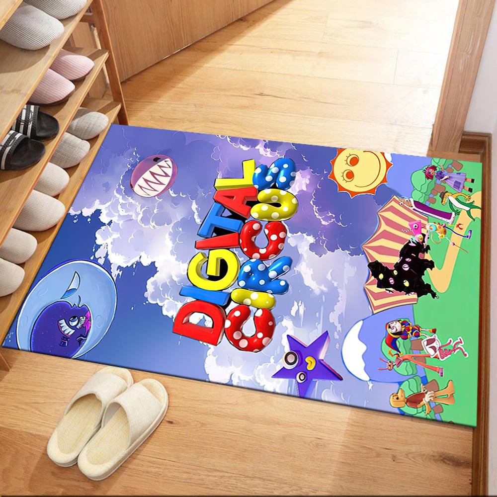Digital Circus Floor Mat Perfect For Game Room Decorate Room Dormitory Balcony Antislip Carpet Office Home Decor