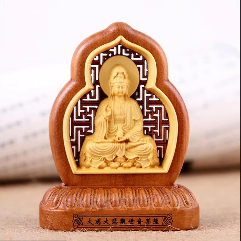 

Wooden carving Guanyin-kylin sculptures and figurines high-quality Home, Room, Office, Car Wealth Luck Feng Shui Decor
