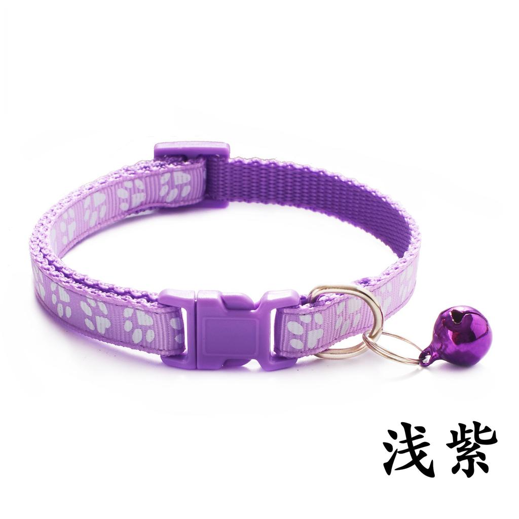 Pet Patch Colorful Collar Puppy and Cat Collar Cat Collar with Paw Print and Bell Cat Buckle Collar