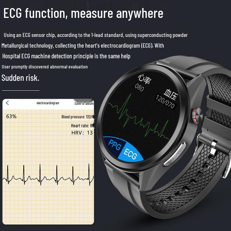 Smartwatch W10: Blood Pressure, Heart Rate, ECG, Blood Oxygen, Body Temperature, Sleep Tracking, Sports & Weather Features