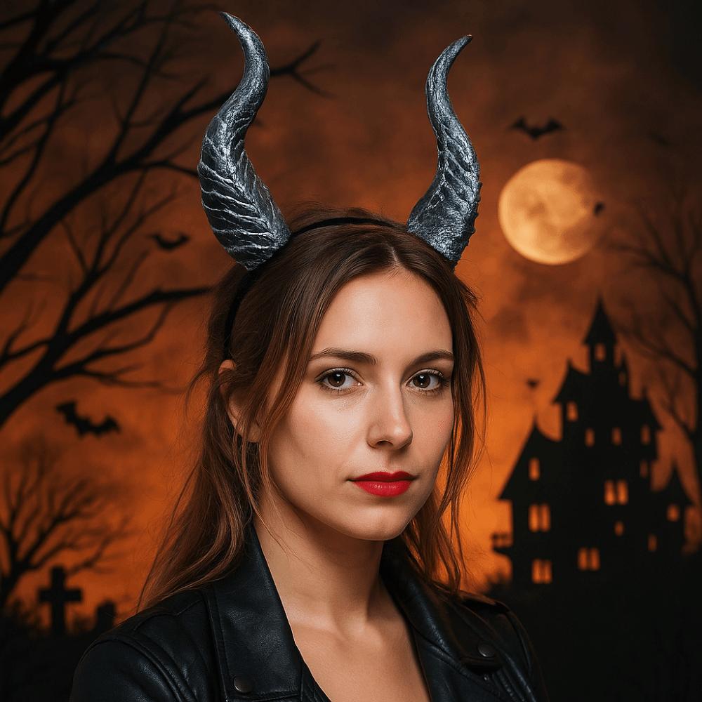 PU Cosplay Hairband Ox Horn Halloween Hair Hoop Halloween Horns Headband  Stage Performance Props