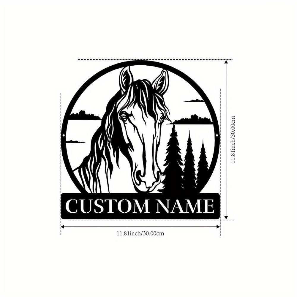 1pc Custom Rustic Horse Metal Wall Art, Personalised Emblem Sign for Lounge, Office, Veranda, Deck, Gift, Home Decor