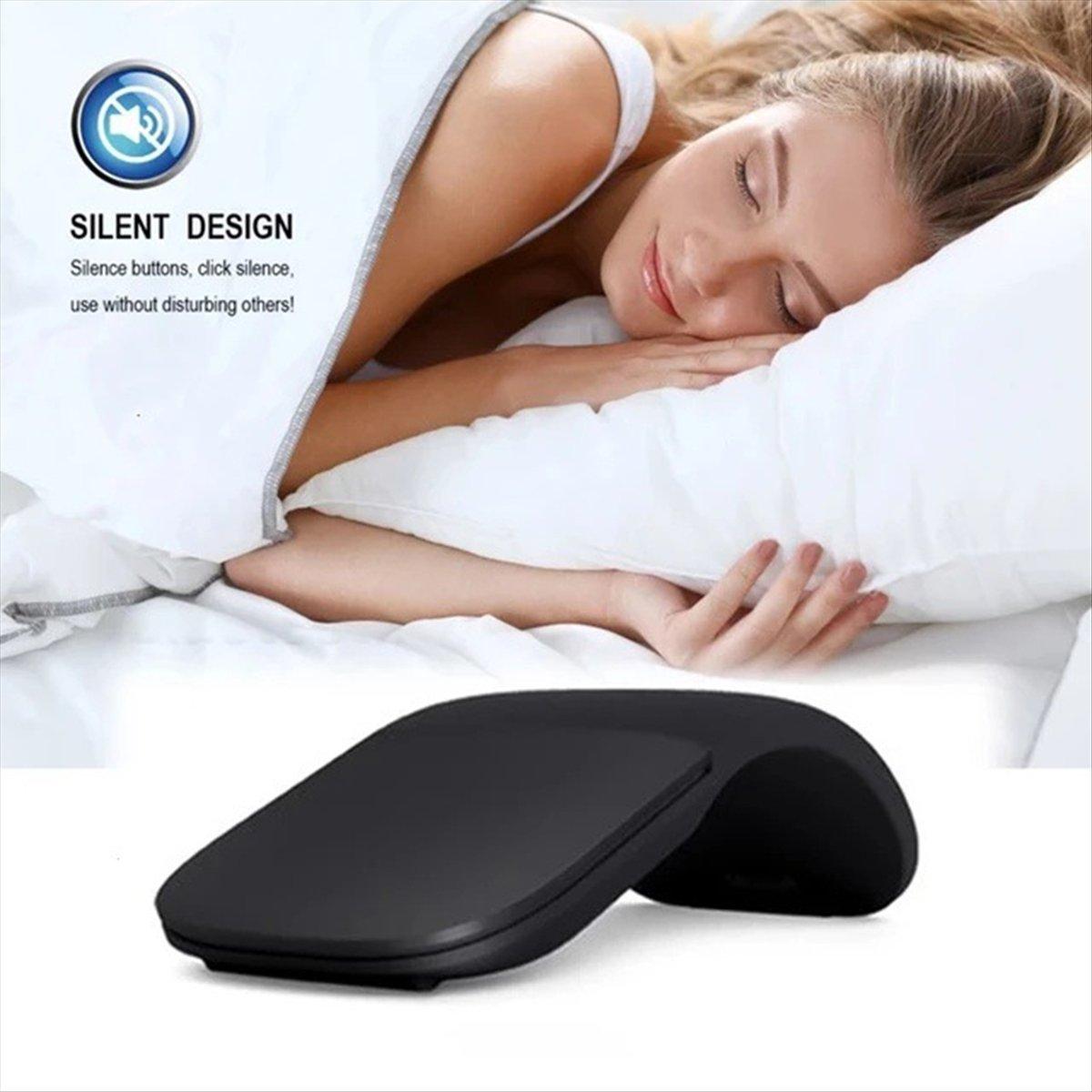 

Wireless Mouse Foldable Arc Touch Mause Ultra-Thin Mute Office for PC Laptop Black China Mainland