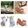 Garden Cat Statue with Solar Light Outdoor Statues for Patio