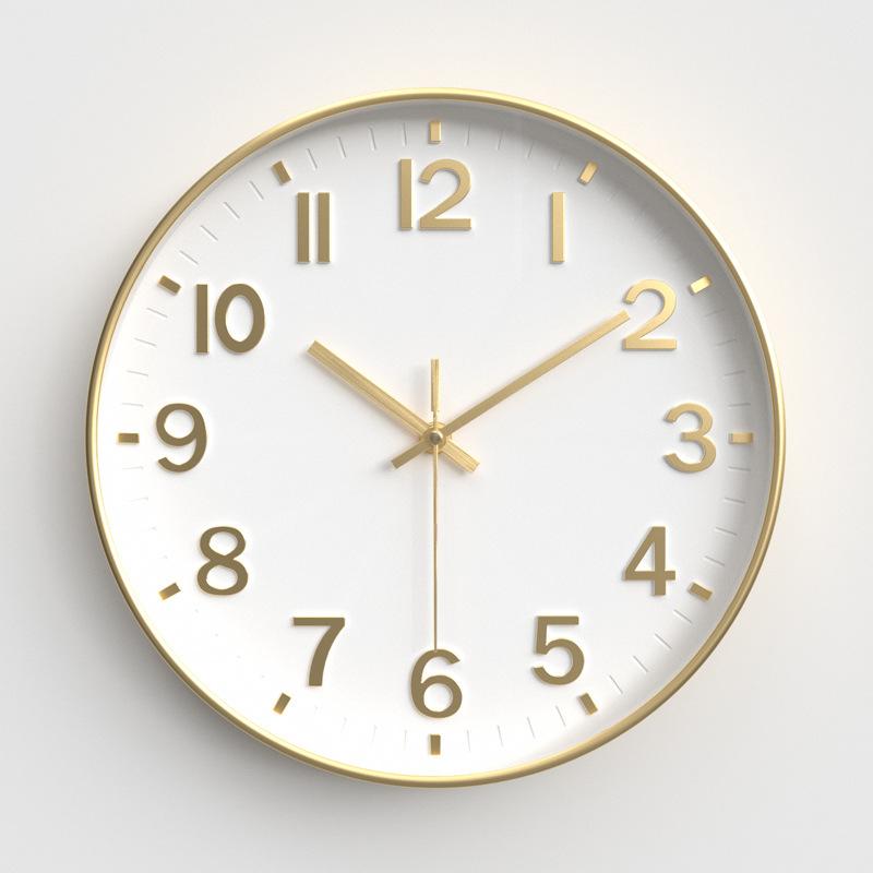 Living Room Wall Clock Modern Simple Home Clock Bedroom Silent Wall Clock Round Quartz Clock 12 Inches 30CM