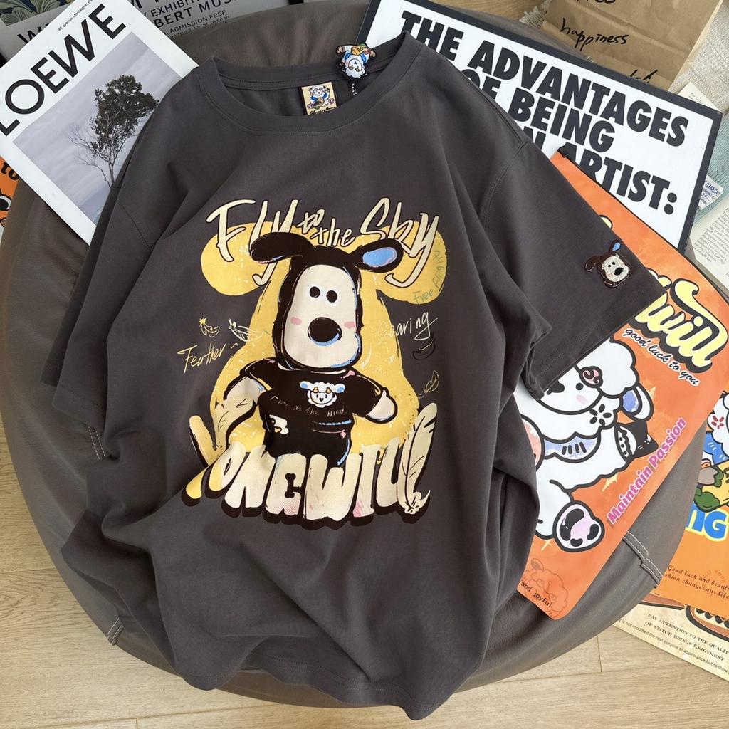 Cartoon Lamb Age-reducing Short-sleeved T-shirt Women's Summer New Pure Cotton Loose Large-size Cotton Half-sleeved Clothes