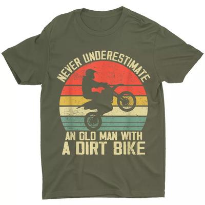 Kolarz Dirt Bike Motocross Na Motocross Stary Człowiek Dziadek Koszulka Unisex