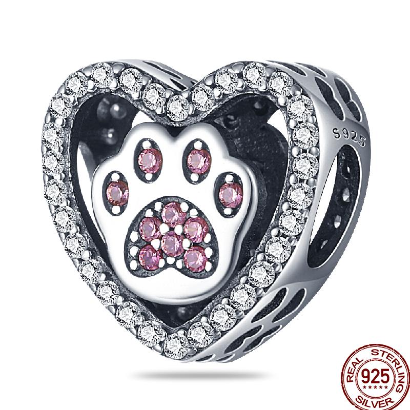 Copper Heart-Shaped Love Flower Element Valentine'S Day Gift Beads Suitable For 3Mm Original Bracelet Diy