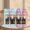 1PC Vintage Street Shop Facade 750ml Color Plastic Sports Water Bottle Leakproof Flip Straw Lid For Sports Office Home Use