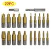 22-Piece Hex Shank Screw Extractor Set for Removing Broken & Stripped Screws
