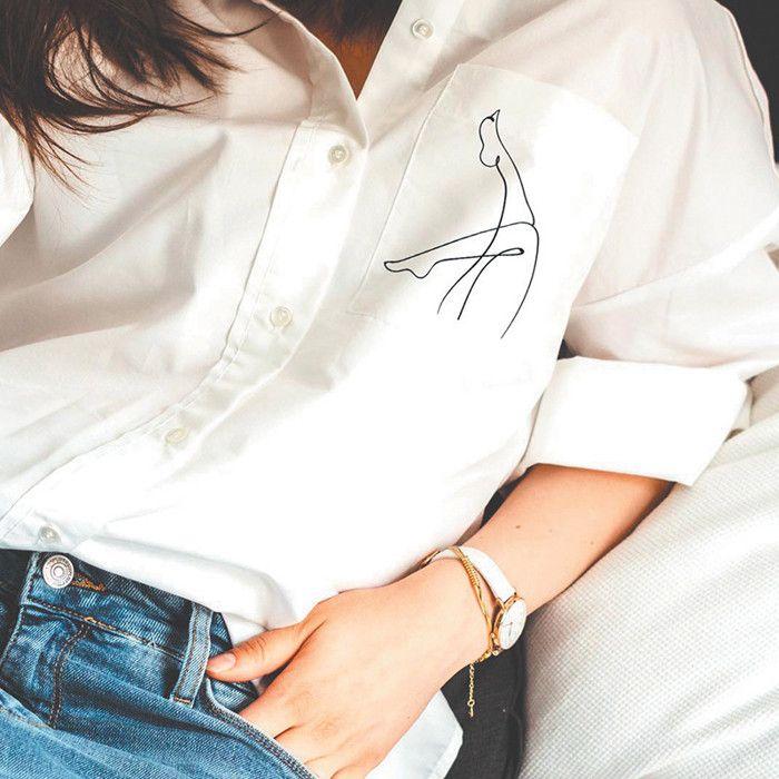 Kit de broderie sur vêtement line art