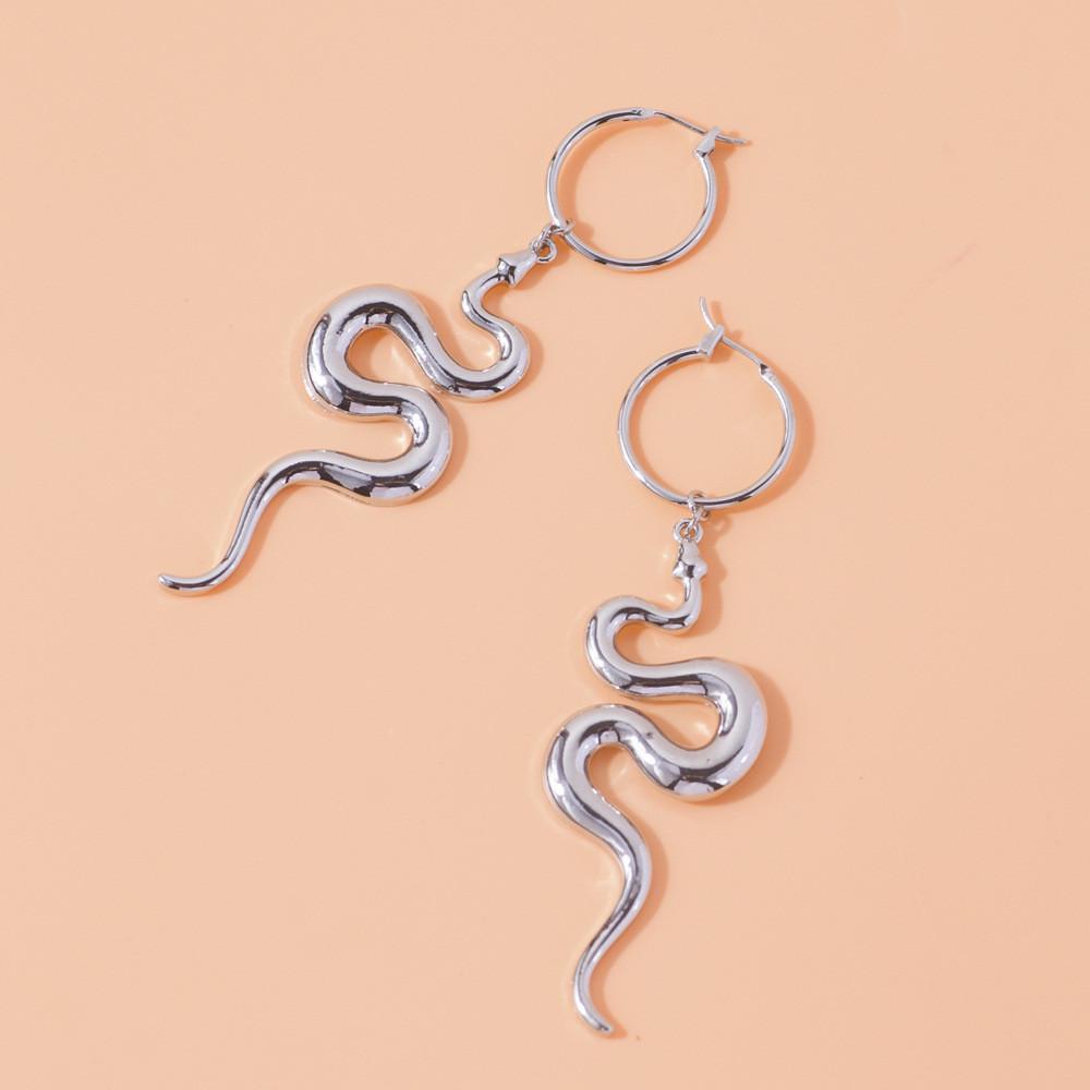 Trendy Alloy Snake Earrings For Women Fashion Street Style Jewelry 2021