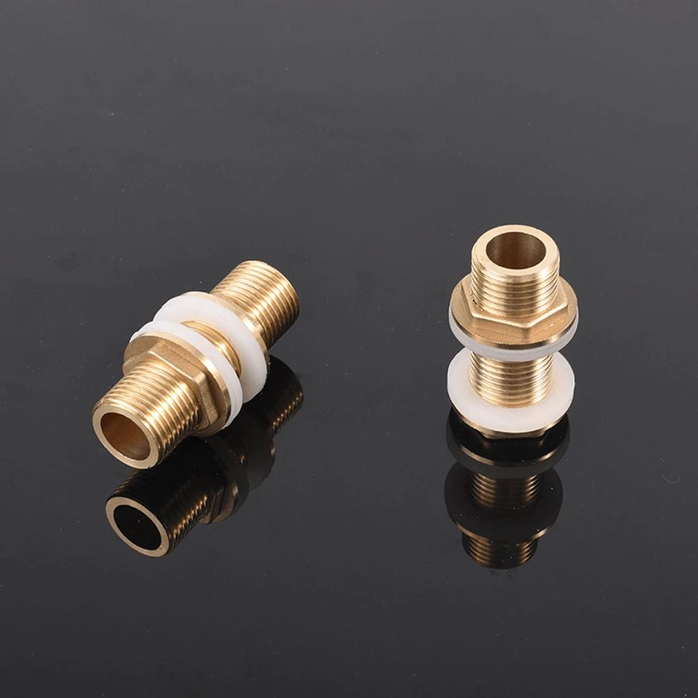 1/8" 1/4" 3/8" 1/2" 3/4" BSPP Male Full Thread Barrel Nipple Bulkhead Brass Connector Water Tank Fitting