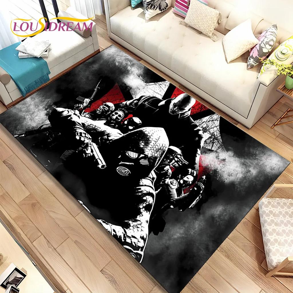 3D R-Resident Evil Games Gamer Area Rug,Carpet Rug for Living Room Bedroom Sofa Doormat Decoration, Kids Play Non-slip Floor Mat