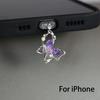 Beautiful Butterfly Phone Dust Plug Accessories Decoration Hanging Pendant for IPhone for Samsung Type-C Charging Port
