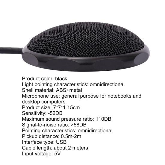 K3 Omnidirectional Microphone High-definition ABS Portable Plug Play USB Desktop Condenser Pickup