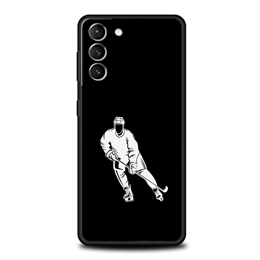 Phone Case For Samsung Galaxy S24 S23 Ultra S22 S21 S20 FE 5G S10 S10E S9 Plus S8 Soft Silicone Black Cover Ice Hockey Rink