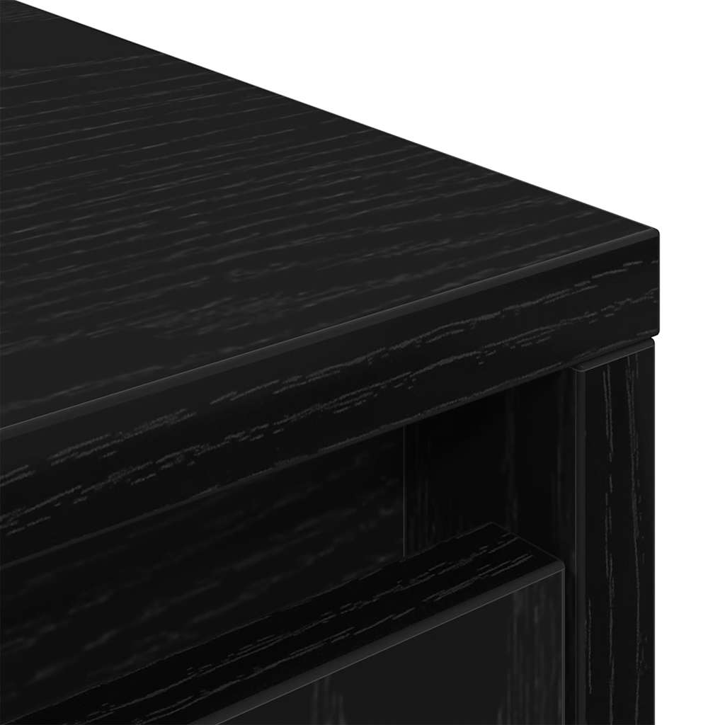 Highboard In Black Oak Look 29.5 X 34 X 119.5 Cm Engineered Wood