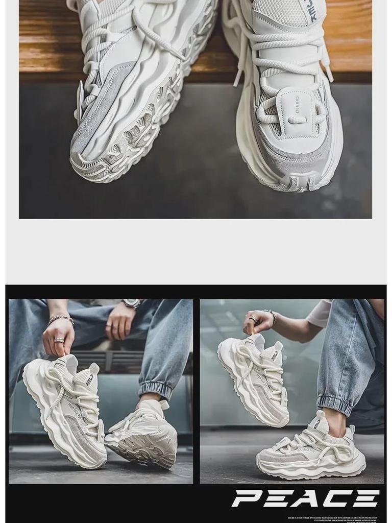 Xuheng Men's Summer Mesh Sneakers: Breathable, Thick Sole, Height-Enhancing, Non-Slip, Stylish for Leisure and Running